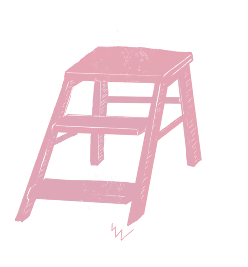 Illustration d'une échelle rose