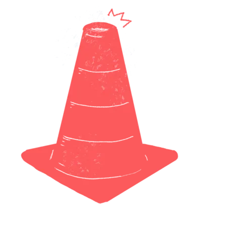 Illustration d'un plot de chantier orange