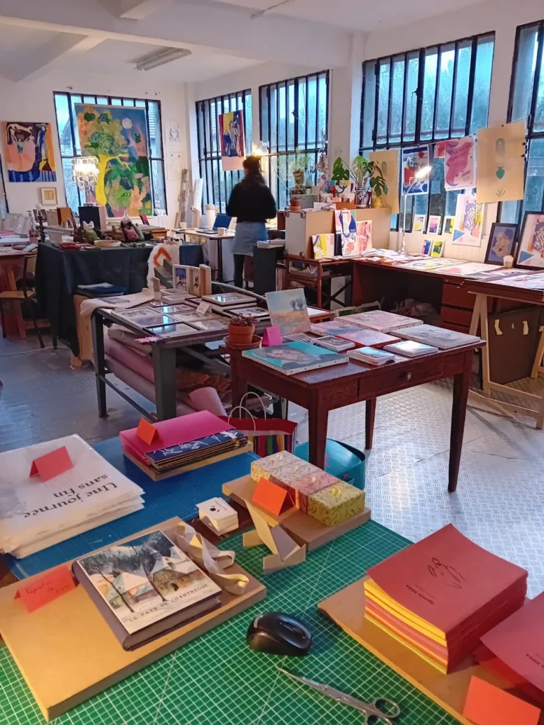 Atelier de la Baj'art pendant le marché de l'atelier