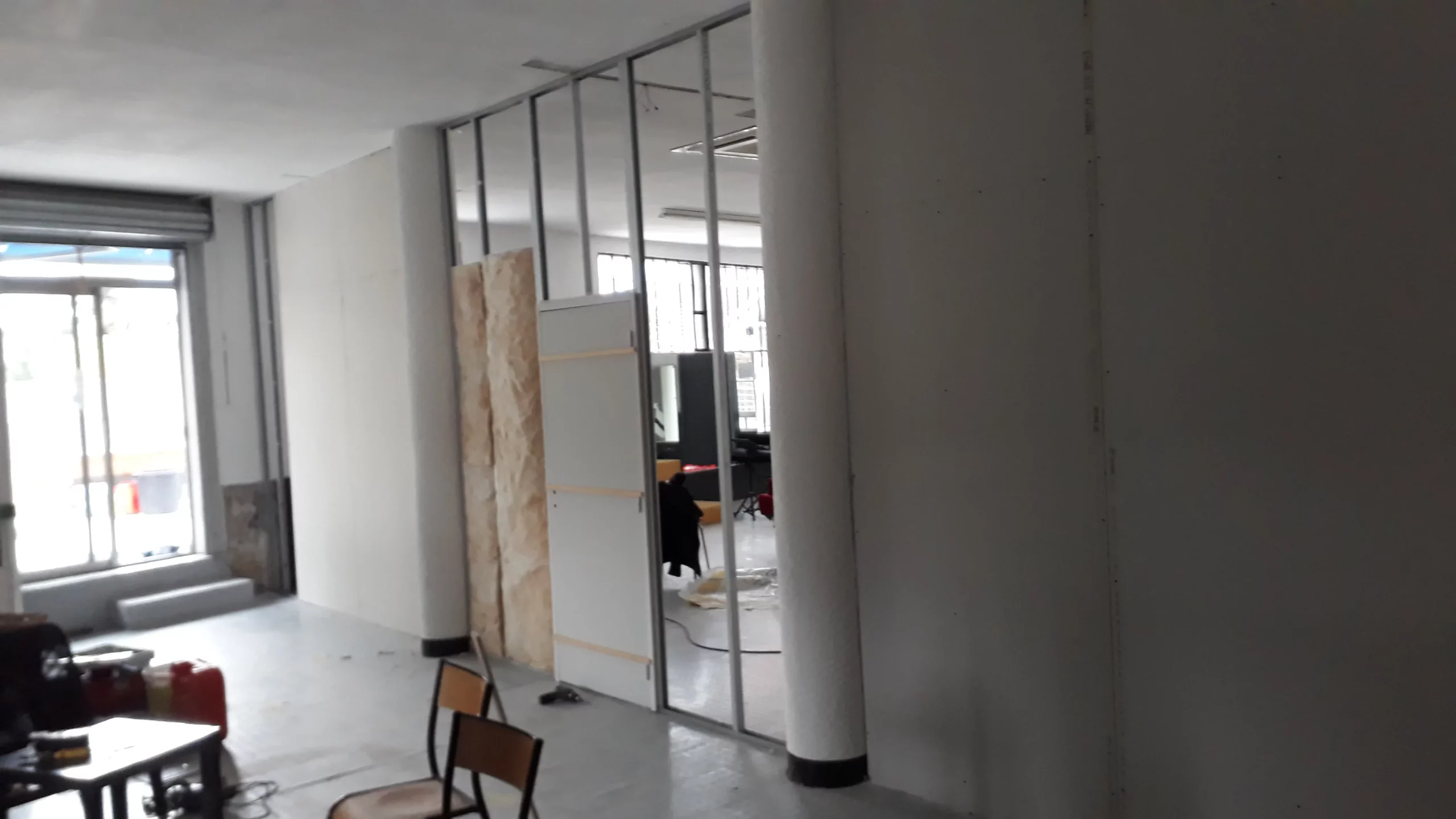 Salle polyvalente pendant les travaux