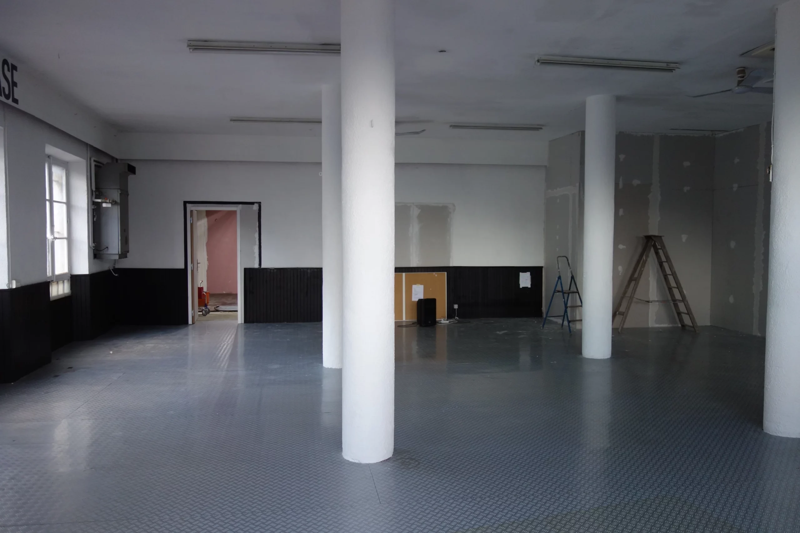 Salle polyvalente pendant les travaux